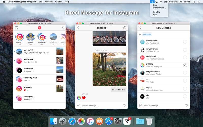 Instagram direct app for mac windows 10